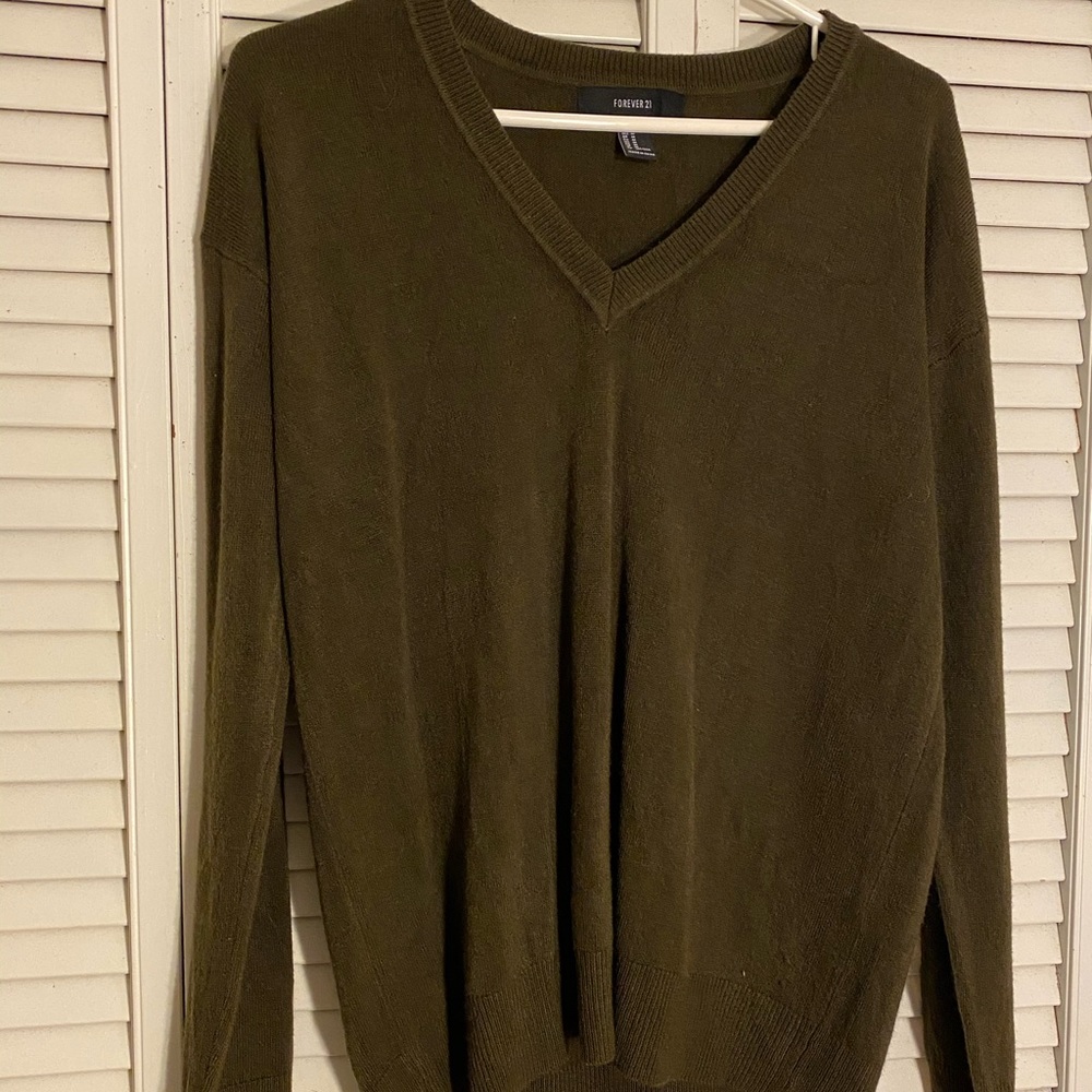 Brown V-Neck Sweater
